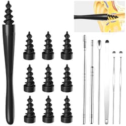 KUTDEP 7 in 1 Q-Grips Ear Wax Removal, Ear Wax Removal Tool Reusable and Washable Replacement Soft Silicone Tips for Cleaner Earwax, Ear Wax Removal Kit Contains 3 Types of Ear Cleaner Tools