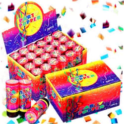 Honoson 24 Pcs Confetti Poppers Cannons Confetti Shooters Air Compressed Cannon for Wedding Birthday Gender Reveal Graduation Baby Shower Decoration Favor (4.33 Inch)