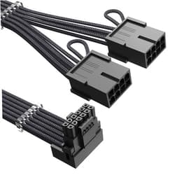 Agtray RTX 4070Ti PCIe 5.0 Power Cable Extender 90 Degree Angle, 12VHPWR 16Pin(12+4) Male to 2x8Pin Female Extension Cord with Cable Combs Compatible with GeForce RTX 4070Ti/4070 (12.8in, Black)