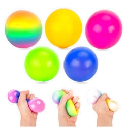 LOVESTOWN 5PCS Stress Relief Balls, Color Changing Stress Balls Sensory Stress Squeeze Balls for Kids Adults Classroom Prizes Party Favors