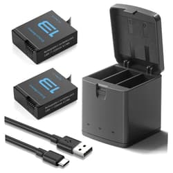 Topwowe 2 Packs Batteries 2100mAh Compatible with GoPro Hero 13 Black Camera with Triple Slot Battery Charging Station