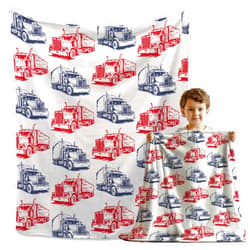 MATCHASTAR Semi Truck Blanket Gift for Boys Girls, Construction Throw Blanket Gifts for Kids Truck Decor Construction Plush Soft Lightweight Flannel Fleece Tractor Blankets for Sofa Bed Chair 50x40In