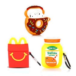 Suublg (3Pack) Case for Airpods 1 and Airpods 2, Suublg Silicone Airpods Case Protective Cover with Cute Funny Skin Design, with Keychain