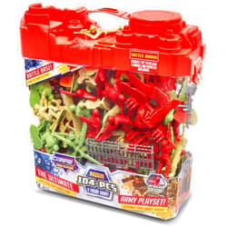 Lanard The Corps! Universe Army Playset - 104 Pieces, 3 Troop Army Set, Battle Base Lid, Carry Handle Case, Kids Ages 3+