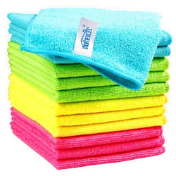 HOMEXCEL Microfiber Cleaning Cloth,12 Pack Cleaning Rag,Cleaning Towels with 4 Color Assorted,11.5