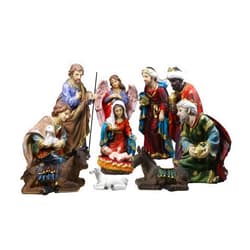 Ebros Gift Nativity Set Mother Mary Joseph Baby Jesus in Manger Three Wise Men Angel Shepherd and Animals Figurines 12