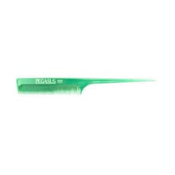 Amelia Beauty Products Pegasus MICOLOR 101, 8in Hard Rubber Fine Tooth Rat Tail Comb, Handmade, Seamless, Smooth Edges, Anti Static, Heat and Chemically Resistant, Great for Parting, Coloring Hair | Peines de goma dura - Green