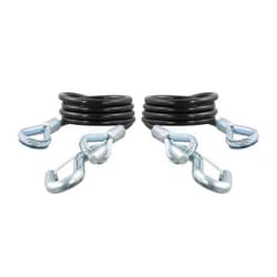 CURT 80136 43-7/8-Inch Vinyl-Coated Trailer Safety Cables, 3/8-In Snap Hooks, 3,500 lbs Break Strength, 2-Pack