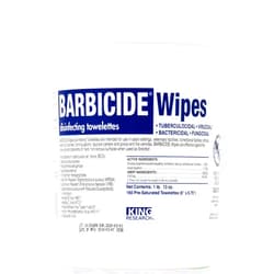 Barbicide Disinfectant Wipes, Clear, 160 Count (Pack of 1), BRA-11364