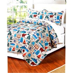 The Lakeside Collection Campsite Quilt Set with Retro Camping Print - 3-Pc. Full/Queen