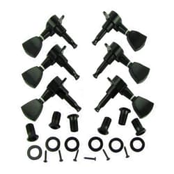 Dinatone Black Guitar Tulip Tuning Pegs Keys Tuners Machine Heads Electric Acoustic 3R3L