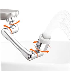 Spurtar 1440° Faucet Extender for Bathroom Sink, 2 Water Outlet Modes 1080° Rotatable Faucet Aerator + 360° Swivel Faucet Attachment Kitchen Faucet Extension, Tap Adjustment for Face Washing