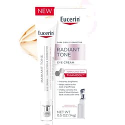 Eucerin Radiant Tone Eye Cream Dark Circle Corrector, Eye Brightening Cream with Thiamidol and Hyaluronic Acid, Helps Reduce the Look of Eye Puffiness, 0.5 Oz Tube