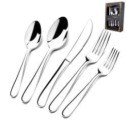 HaWare 20-Piece Heavy Silverware Set, Premium Grade Stainless Steel Flatware Cutlery Set, Modern and Elegant Design for Home| Restaurant| Wedding, Mirror Polished and Dishwasher Safe(Raindrop)