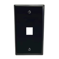 InstallerParts 1 Port Keystone Wall Plate Black Smooth Face
