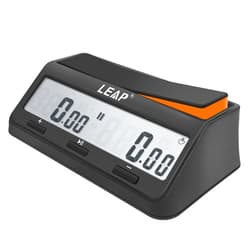 LEAP Chess Clock Digital Chess Timer Advanced for Board Game and Chess Timer with Bonus & Delay Count Down up Alarm Black/Orange