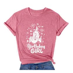 MNLYBABY Birthday Shirt Women Magical Tshirt Cute Birthday Party Shirts Magic Kingdom Short Sleeve Tee Top