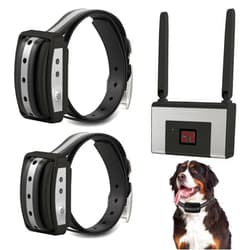 FOCUSER Electric Wireless Dog Fence System, Pet Containment System for 2 Dogs and Pets with Waterproof and Rechargeable Collar Receiver for 2 Dog Container Boundary System (Black)