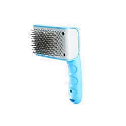 Hromen Self Cleaning Sticker Brush for Cat & Dog, Pet Brush with Pushing Button,Quick & Easy Pet Fur Removal - Fine & SAFE Bristles To Detangle & Massage DOG SKIN or CAT SKIN
