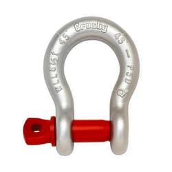 Crosby 1018614 Carbon Steel G-209 Screw Pin Anchor Shackle, Galvanized, 17 Ton Working Load Limit, 1-1/2