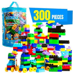 Dimple Large Building Blocks for Toddlers/Kids Stackable, Multi-Colored, Interlocking Toys Safe, Non-Toxic Plastic Bright Colors, Waterproof Boys & Girls Age 3+ (300 Pieces) for Kids