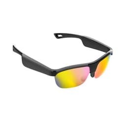SkyGenius Smart Glasses with Bluetooth Speaker, Polarized UV Protection Bluelight Sunglasses Voice Control Smart Glasses for Men Women -Yellow