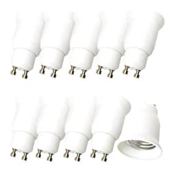 DZYDZR 10pcs GU10 to E26/E27 Edison Base Lamp Bulbs Sockets Adapter Converter Flame Retardant Material Used for Less Than 60W LED Lamp