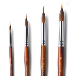 Fuumuui Watercolor Brushes Professional, Fuumuui 4Pcs Extended Needle Point Brushes Synthetic Extra Long Pinhead Brush with Sable Body for Fine Detailing - Watercolor Acrylic Gouache Inks Painting