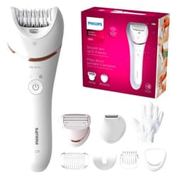 Philips Norelco Philips Epilator Series 8000, Wet & Dry, 3-in-1 with Shaver & Trimmer Attachments for Women, 8 Accessories Included, BRE720/14
