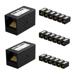 iwillink 20 Pack Cat6 RJ45 Ethernet Coupler, Female to Female RJ45 Connector for Cat7 Cat6 Cat5e Cat5 Ethernet Cable, Extender Adapter, Black