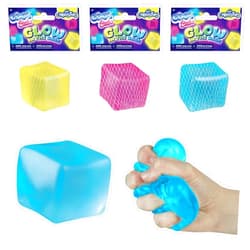 The Orb Factory ORB Curiosities Cool Cubes Glow in The Dark Stress Cube Toys 3 Pack - Fun, Glowing, Slow Rising Squishy Cube Toys - Fidget and Sensory Cubes for Kids and Adults - Squeeze At Home, Desk, or Classroom