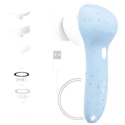 CLSEVXY Rechargeable Facial Cleansing Spin Brush Set with 7 Exfoliating Brush Heads - Complete Face Spa System by CLSEVXY - Advanced Microdermabrasion for Gentle Exfoliation and Deep Scrubbing