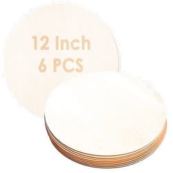 Anejaso 6Pack 12 Inch Round Wood Discs Wood Circle for Craft Fine Cutout Wood Plywood Circles for Crafts Wood Circles Unfinished Wood Rounds Wood Plaque for Crafts, Door Hanger, Door Design, Wood Burning