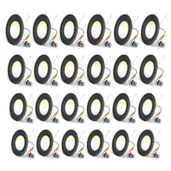 Amico 24 Pack 5/6 inch 5CCT LED Recessed Lighting, Dimmable, 12.5W=100W, 950LM, 2700K/3000K/4000K/5000K/6000K Selectable, Retrofit Can Lights with Baffle Trim, IC Rated - ETL & FCC, Black