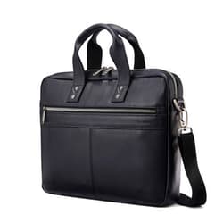 Samsonite Classic Leather Slim Brief, Black, One Size