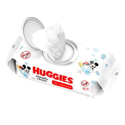 Huggies Simply Clean Fragrance-Free Baby Wipes, Unscented Diaper Wipes, 1 Flip-Top Pack (64 Wipes Total)