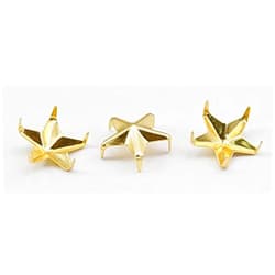 Allstarco Size 30 6MM Gold Star Nailhead 5 Prongs Non Rusting - 200 Pieces