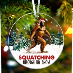 QETRABONE Christmas Tree Ornaments, Acrylic Gorilla Christmas Ornaments 2024 Christmas Tree Decorations Hanging Pendant, Funny for Adults Men Friend Dad Xmas Ornaments Home Decor Gifts (Gorilla)