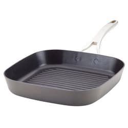 Anolon Allure Hard Anodized Nonstick Deep Square Griddle Pan/Grill, 11 Inch, Dark Gray