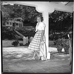 Posterazzi DAP18325 Grace Kelly - Wearing Striped Dress and Tied Up Top Photo Print, 8 x 10, Multi