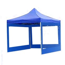 Longaoa Canopy Sidewalls 10x10 Sidewalls for 10x10 Canopy Tent 210D Duarable Oxfords Sunwalls Water Proof Rainproof Shade Cloth with Transparent Window for Outdoor Patio Garden Backyard (Blue, 1 Pack)