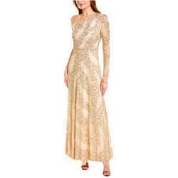 Aidan Mattox by Adrianna Papell Women's Beaded One Shoulder Gown