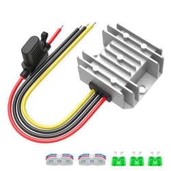 Kzreect 12V 10A 120W Step Down Converter, DC 17-65V to DC 12V Voltage Reducer, Voltage Regulator Transformer with Fuses Holder, Wire Terminals for Golf Cart Club Car Truck Vehicle, 16AWG Wire