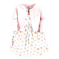 Hudson Baby Baby Girls' Cotton Dress and Cardigan Set