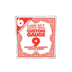 Ernie Ball Nickel Plain Single Guitar String .009 6-Pack