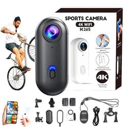 MGSTN The Snap Cam, Snapcam Baseball, Handsfree POV Pro 4k Camera, HD 1080p/4k Mini Wearable Body Adventure Action Cameras with Audio, Video, Mount Anywhere, for Vlogging, Cycling, Diving (Black, 4K)