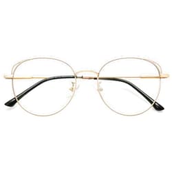 SOJOS Cat Eye Blue Light Blocking Glasses for Woman Hipster Metal Frame Womens Eyeglasses She Young SJ5027