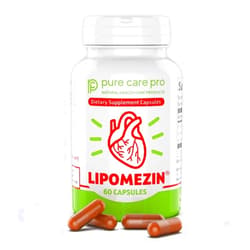 LIPOMEZIN Pure Care Pro Synergistic Cholesterol Support Blend: Red Yeast Rice, Policosanol, Grape Seed & Lespedeza – 60 Vegetarian Capsules