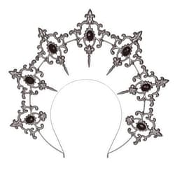L'VOW Vintage Saint Halo Crown and Tiara Headband Baroque Goddess Crown Headpiece Bridal Hair Accessories Costume