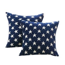 Sunday Praise Set of 2 Soft Chenille Decorative Throw Pillow Cover Case Geometric Stars Accent Square Cushion Cover Case Sham for Couch Sofa Bed Car 20 x 20 Inch 50x50cm (Blue)